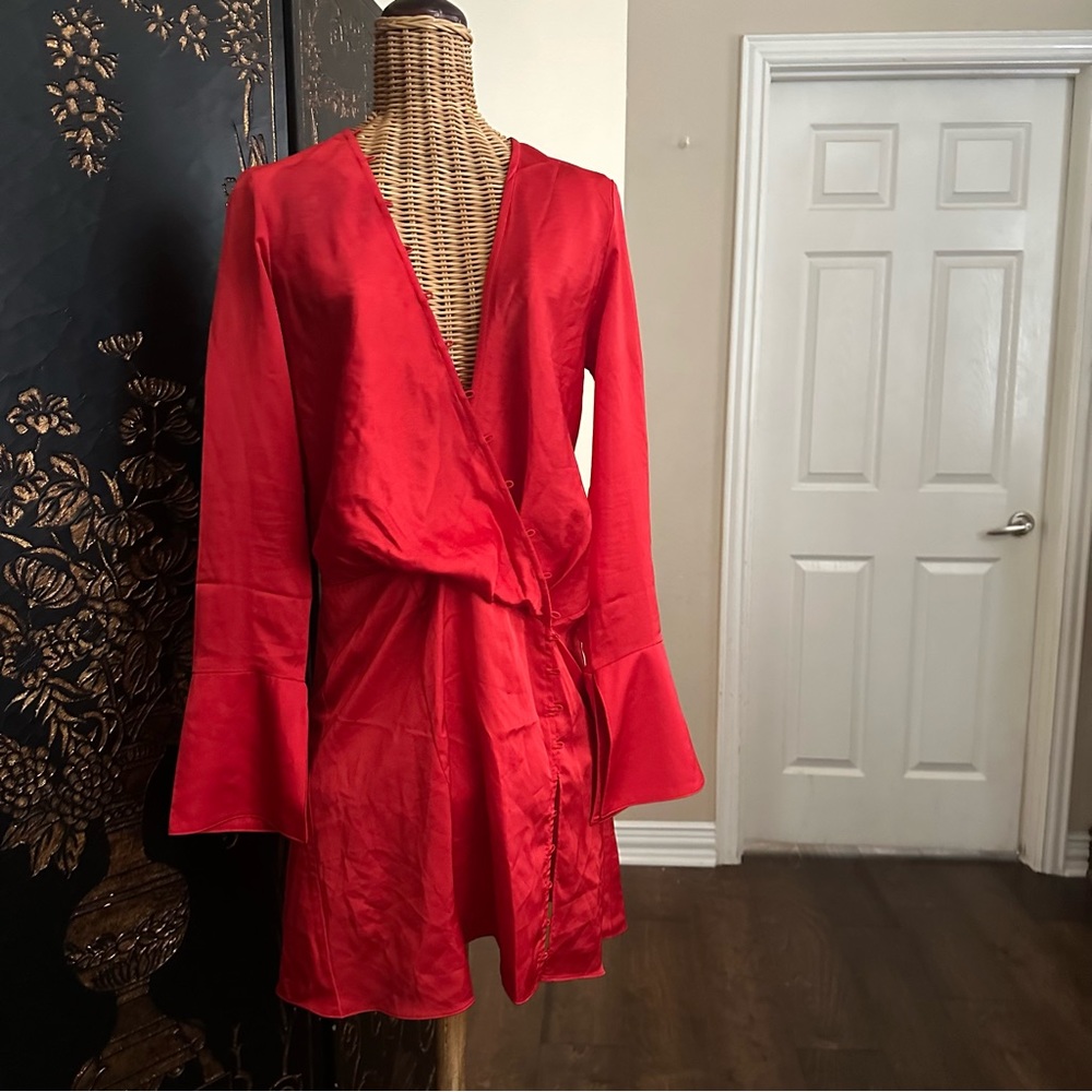 ASOS DESIGN RED LONGSLEEVE MINI DRESS